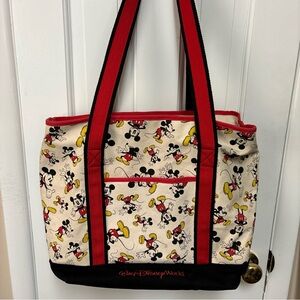 Disney Parks Mickey Mouse Character Expressions Large Canvas Tote Bag